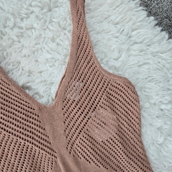 FCT With Love Pointelle Knit Tank Dress. Nude. Size Large. New. - Picture 3 of 9